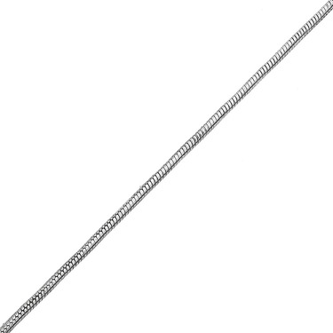 Серебряная цепочка, плетение снейк круглый, покрытие родий, ширина 1,2 мм