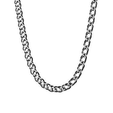 Серебряная цепочка плетение двойной ромб с чернением, ширина 5,4 мм