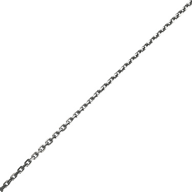 Серебряная цепочка, плетение якорное, покрытие родий с чернением, ширина 1,8 мм