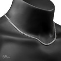 Серебряная цепочка, плетение Бисмарк, родий, ~15 грамм, ширина 4 мм Цепочка на шею,Серебро,с замком Карабинный,РОССИЯ