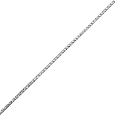 Серебряная цепочка, плетение снейк круглый с лазерной насечкой, покрытие родий, ширина 1 мм