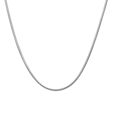 Серебряная цепочка, плетение снейк с лазерной насечкой, покрытие родий, ширина 1,3 мм