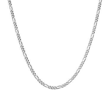 Серебряная цепочка плетение Картье (Фигаро), покрытие родием, ширина 2,8 мм