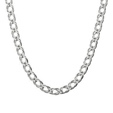 Серебряная цепочка плетение двойной ромб, ширина 6 мм