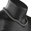 Серебряная мужская цепь, плетение Питон, чернение, ширина 1 см Цепочка на шею,Серебро,с замком Карабинный,РОССИЯ
