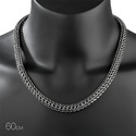 Серебряная мужская цепь, плетение Питон, чернение, ширина 1 см Цепочка на шею,Серебро,с замком Карабинный,РОССИЯ