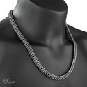 Серебряная мужская цепь, плетение Питон, чернение, ширина 1 см Цепочка на шею,Серебро,с замком Карабинный,РОССИЯ