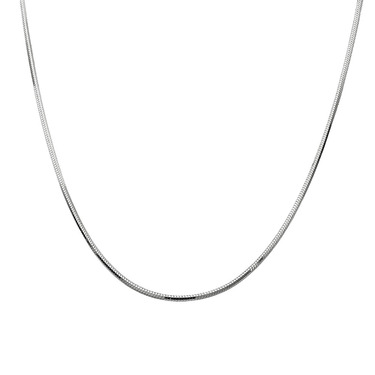 Серебряная цепочка, плетение снейк с гранью, покрытие родий, ширина 1,1 мм