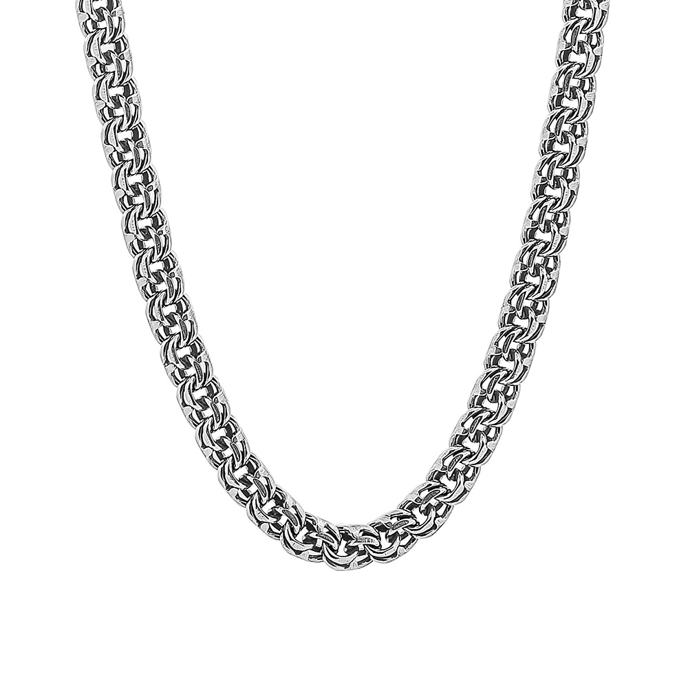 Серебряная цепочка, плетение ручной Бисмарк с чернением, более 30 грамм,ширина 6 мм - купить в Ювелирном магазине Silveroff