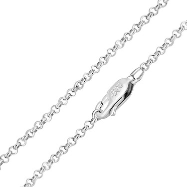Женская серебряная цепочка, плетение Бельцер, родированная, ширина 1,8 мм