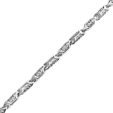 Серебряная мужская литая круглая цепь, покрытие родием, ширина 4,2 мм