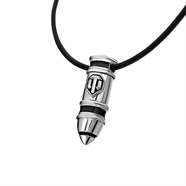 Шнурок с серебряным кулоном World of Tanks, фианит, покрытие родий/эмаль