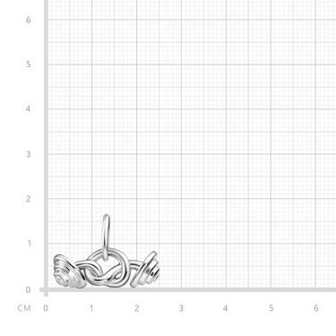 Серебряная подвеска штанга в узел, родий