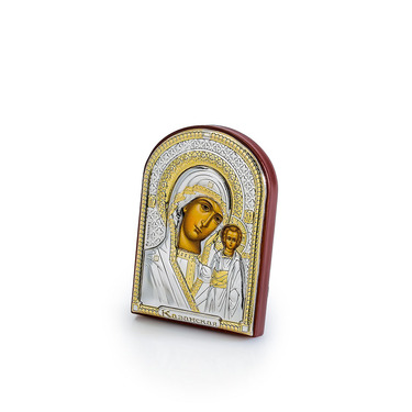 Православная икона Казанская Божья Матерь 4,5х6,5 см, серебро, гальваника