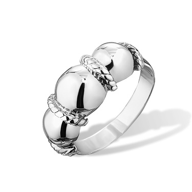 Женское серебряное кольцо "Чалма", покрытие родием