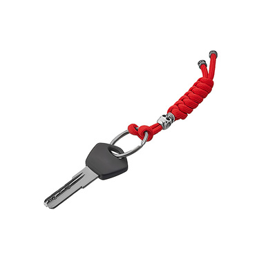 Брелок для ключей (темляк) из паракорда с серебряной вставкой Череп, ширина 0,8 см