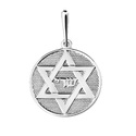Подвеска серебряная звезда Давида в круге (Магендавид) Подвеска,Талисман,Амулет,Оберег,Серебро,РОССИЯ