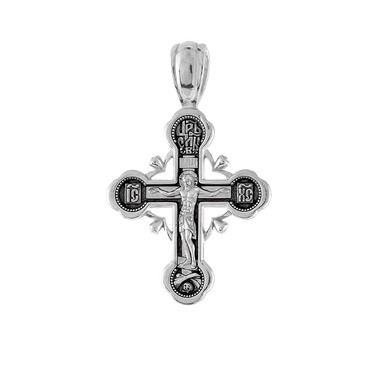 Серебряный православный крестик с чернением
