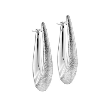 Серебряные серьги матированные, покрытие родий