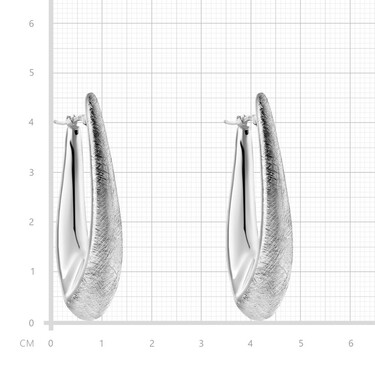 Серебряные серьги матированные, покрытие родий