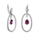 Серьги,Серьги Люстры,Серебро,с вставкой Фианит,Корунд рубиновый Белая,Красная цвета,с замком Английский,РОССИЯ
