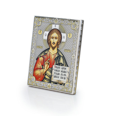 Православная икона Вседержитель 16х20 см, серебро, гальваника
