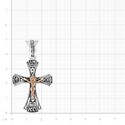 Крест,Подвеска,Оберег,Золото,Серебро,с вставкой Золото 585 Золотой цвета,РОССИЯ