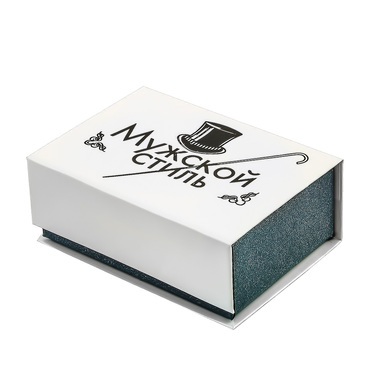 Серебряные запонки в рубашку, покрытие родием, черная эмаль, фианиты