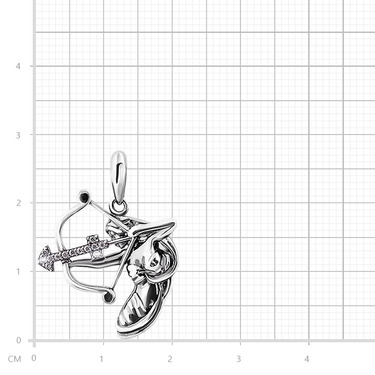 Серебряная подвеска с белыми фианитами 