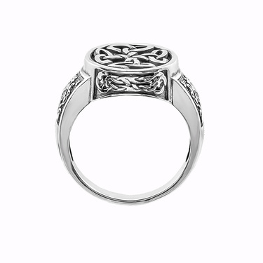 Серебряный мужской перстень с чернением серия Этника