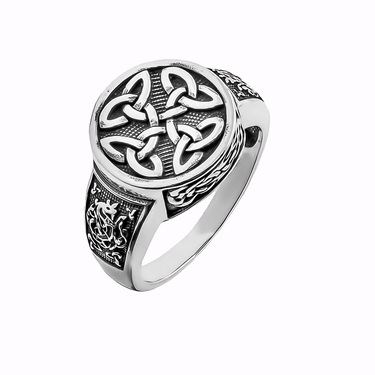 Серебряный мужской перстень с чернением серия Этника