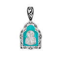 Подвеска,Кулон,Нательная иконка,Нательный образок,Серебро,с вставкой Эмаль