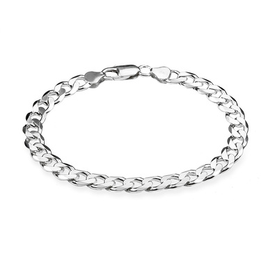 Серебряный мужской браслет, плетение Панцирное, покрытие 999 пробы, ширина 7 мм