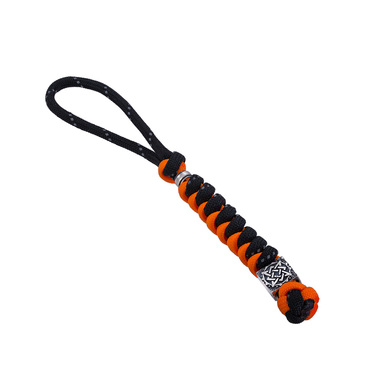 Брелок для ключей (темляк) из паракорда с серебряной вставкой Звезда Руси, ширина 1,1 см