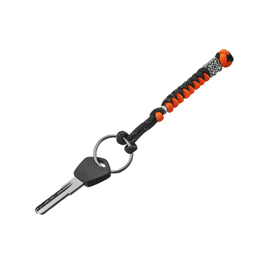 Брелок для ключей (темляк) из паракорда с серебряной вставкой Звезда Руси, ширина 1,1 см