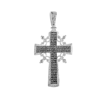 Серебряный мужской крест с чернением