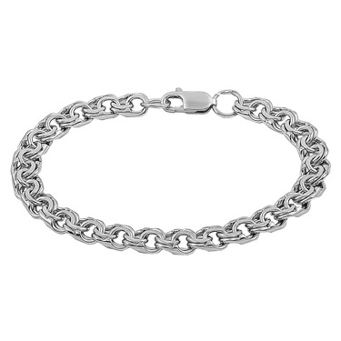 Серебряный браслет, плетение ручной Бисмарк, ширина 7,3 мм