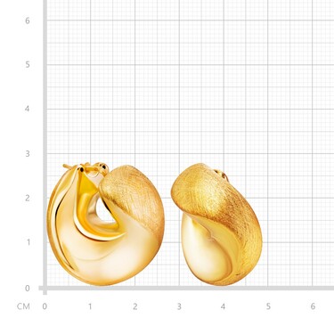 Серебряные серьги матированные с позолотой