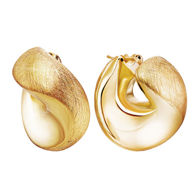 Серебряные серьги матированные с позолотой