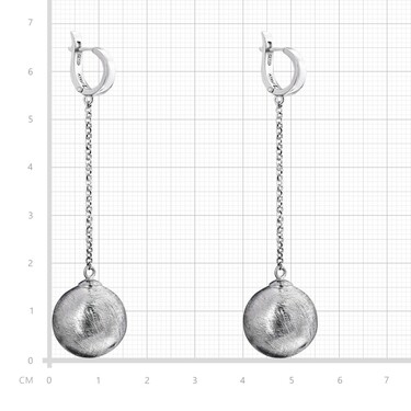 Серебряные матированые серьги 