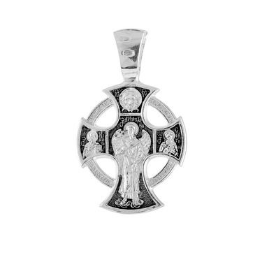 Серебряный новгородский нательный крест с чернением