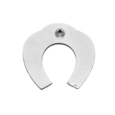 Большая серебряная подкова в дом с позолотой 