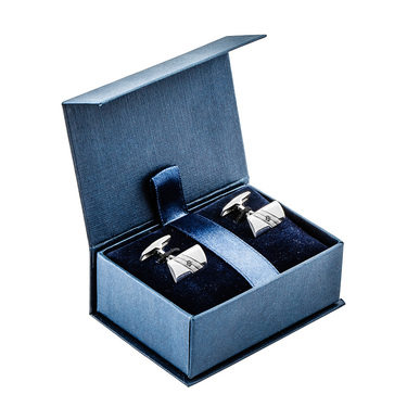 Серебряные запонки в рубашку, с белым фианитом