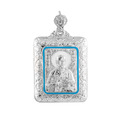 Серебряная подвеска иконка св.Павел Подвеска,Кулон,Нательная иконка,Нательный образок,Серебро,с вставкой Эмаль,РОССИЯ