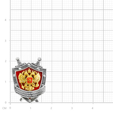 Серебряный значок Генеральная Прокуратура РФ, эмаль, позолота, чернение