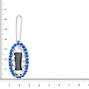 Серебряная женская заколка Овал с фианитами