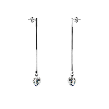 Серебряные серьги с кристаллами Сваровски 