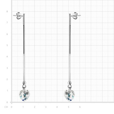 Серебряные серьги с кристаллами Сваровски 