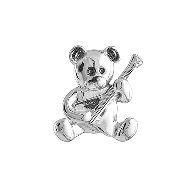 Серебряная подвеска Мишка с балалайкой