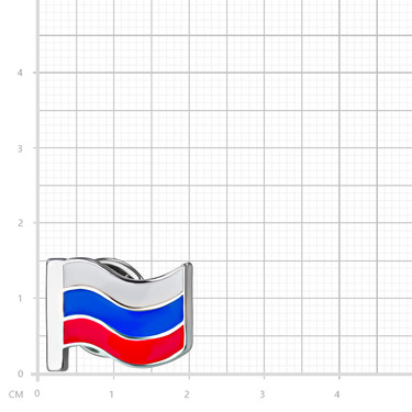 Серебряный значок триколор флаг России, эмаль